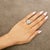 Early 21st Century Sterling Silver 1 Cttw Diamond Pear-Shaped Triple Halo Cluster Ring - Size 7 For Sale - Image 5 of 6