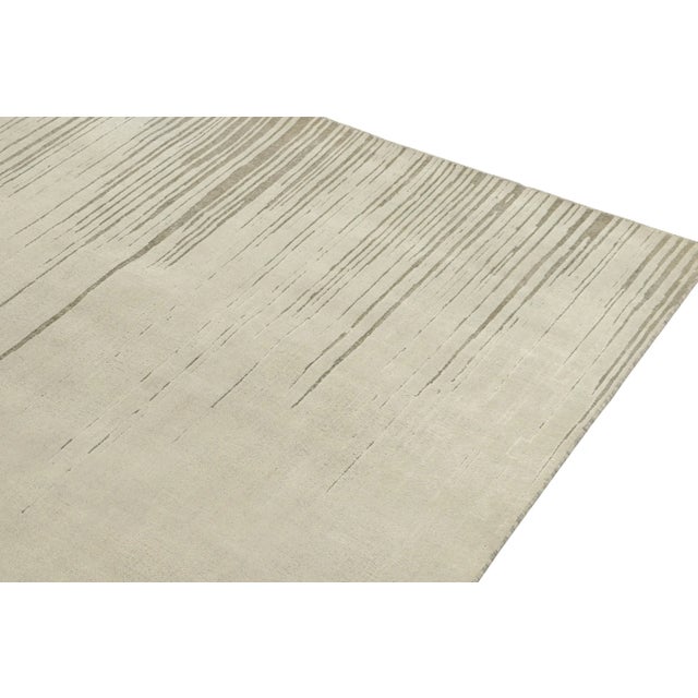 Rug & Kilim Rug & Kilim’s Modern Abstract Rug in Gray, Beige and Blue Painterly Patterns For Sale - Image 4 of 7