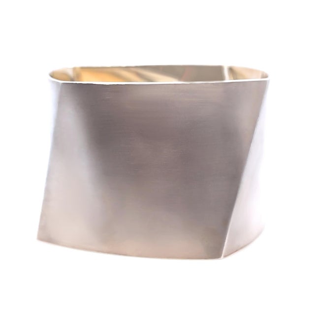 Tiffany and Co. Tiffany & Co. Sterling Silver Frank Gehry Torque Wide Cuff Bangle 166g For Sale - Image 4 of 9