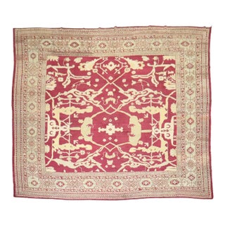 Early 20th Century Zabihi Collection Large Square Turkish Oushak Rug - 16'2" x 16'4" For Sale