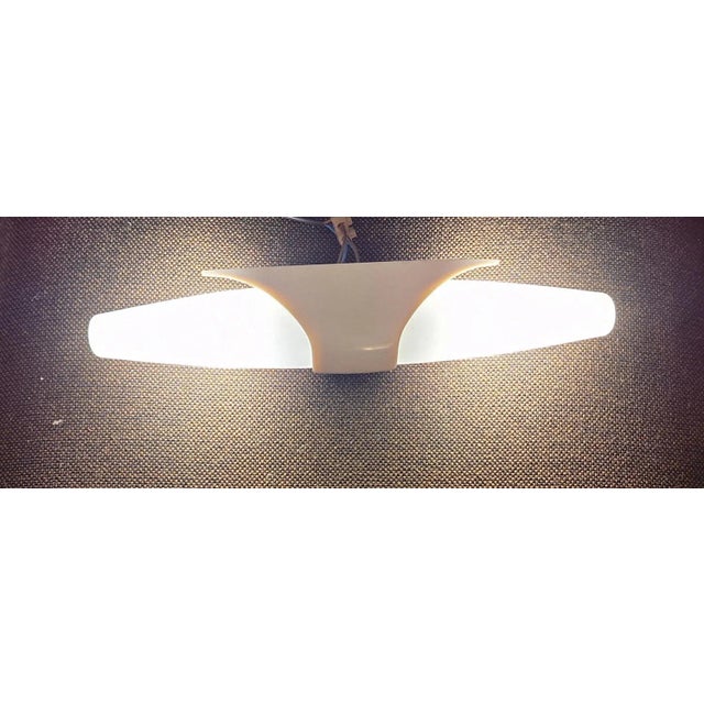 Flat Vintage Wall Lamp with a Cream-Colored Plastic Housing and Two Matt White Glass Shades by Bo Niko, 1970s For Sale - Image 6 of 9