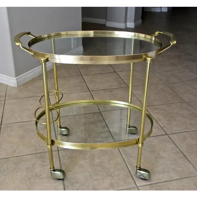 1970s Italian Brass Tea Cart For Sale In Palm Springs - Image 6 of 13