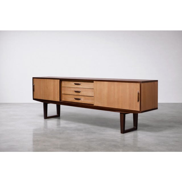 Mid-Century Danish Modern Wood Sideboard with Drawers, 1970s For Sale - Image 10 of 18