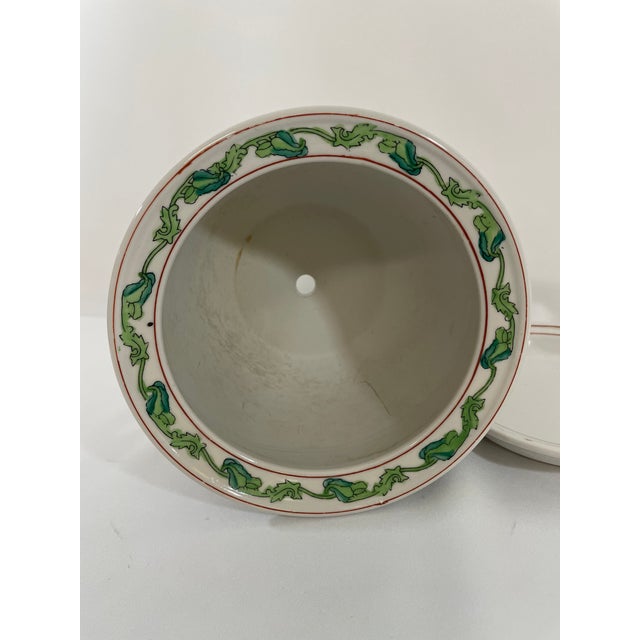 Mid 20th Century Porcelain Famille Rose Cachepot Planter With Drain Plate For Sale - Image 11 of 17
