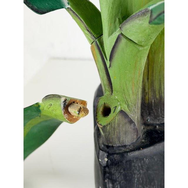 Mid-Century Hand-Carved Wooden Banana Tree Sculpture, South America, 1950s For Sale - Image 11 of 18