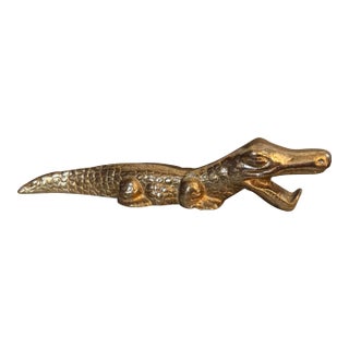1980s Brass Alligator Bottle Opener For Sale