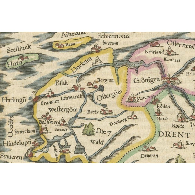 Paper Woodcut Map by Münster, 1550 For Sale - Image 7 of 10
