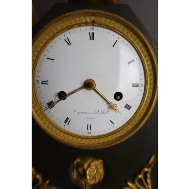 Gold Bronze Clock by Lefévre, 1810s For Sale - Image 8 of 13