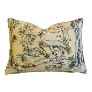 Brunschwig & Fils La Menagerie Venetian Mythical Creatures Feather/Down Pillow 24" X 17" For Sale