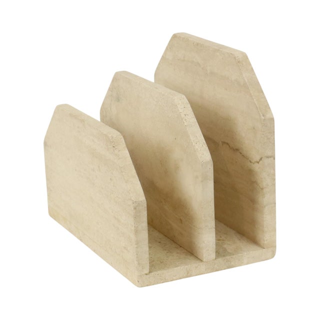 Vintage Travertine Magazine Rack, 1970s For Sale - Image 4 of 18