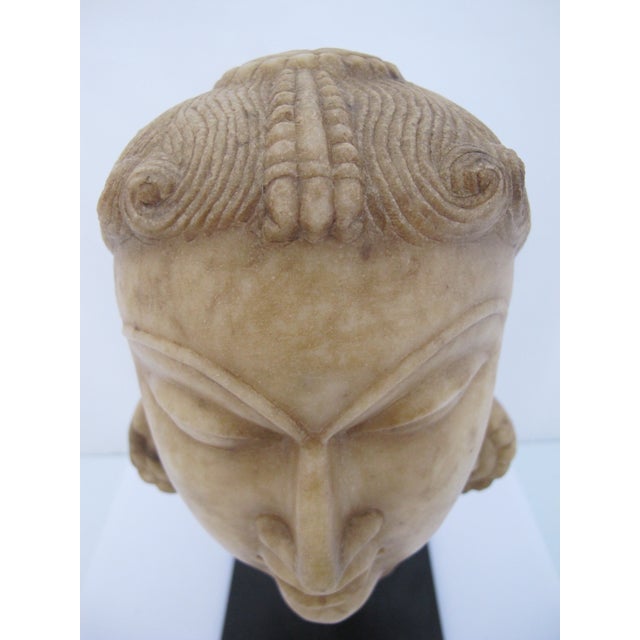 Jain Marble Tirthankara Spiritual India Head Karma Carved Stone Sculpture For Sale In Portland, OR - Image 6 of 12