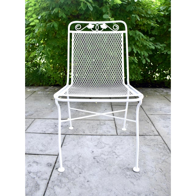 White Vintage Russell Woodard Sculptura Mid Century Wrought Iron Patio Chairs For Sale - Image 8 of 13