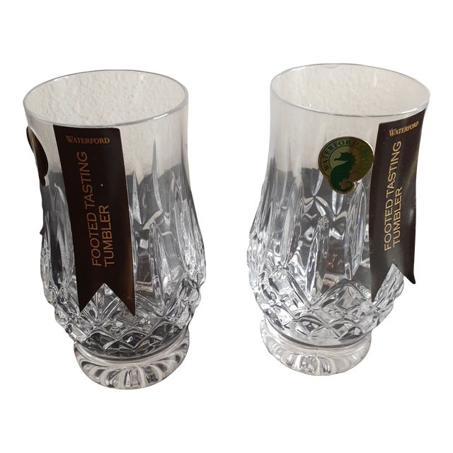 Vintage Waterford Crystal Lismore Footed Tasting Tumblers- Set of 2 For Sale