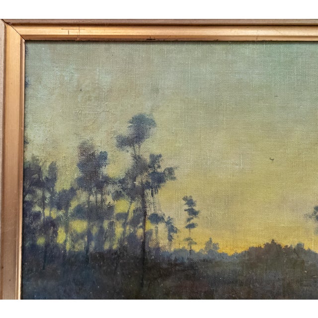 Wood 1910's American Tonalist Landscape Painting by Robertson Kirtland Mygatt 1911 For Sale - Image 7 of 17