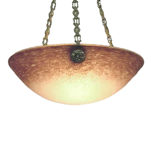 French Art Glass Pendant Lighting Bowl by Rethondes
