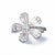 Contemporary 18K White Gold Baguette Diamond Floral 5 Petal Ring Estate For Sale - Image 3 of 3