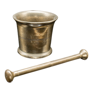 Antique Mortar and Pestle Set, English Bronze Apothecary Grinder, Georgian, 1750