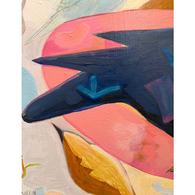 “Raven and Friends” a Fun Bird Painting by LWren Walraven For Sale - Image 14 of 16