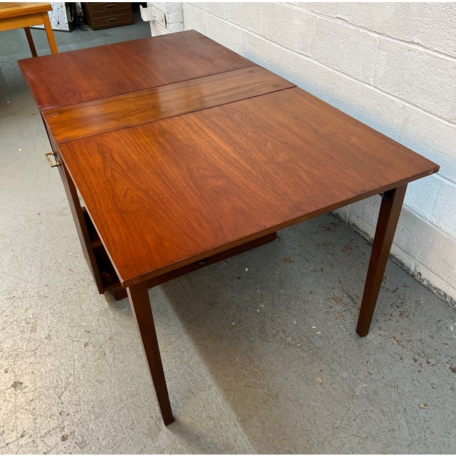 Mid 20 Century Hide-Away Drop Leaf Walnut Dining Table For Sale In New York - Image 6 of 16