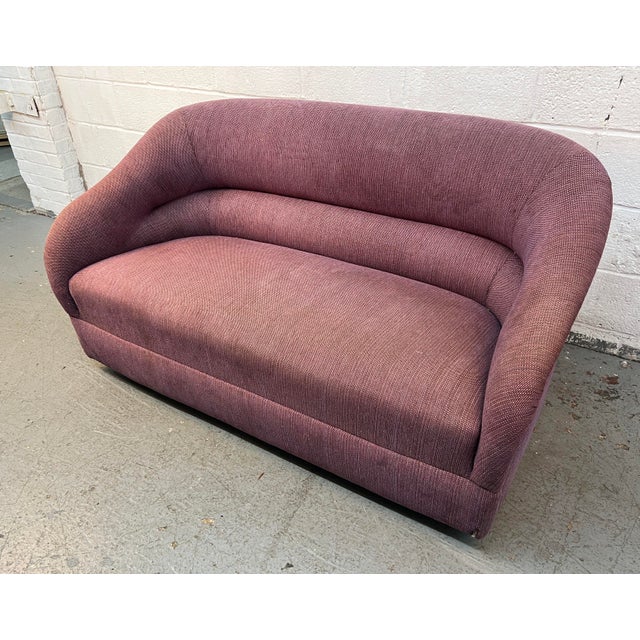 Vintage Upholstered Mid-Century Modern Sculptural Loveseat For Sale - Image 4 of 15