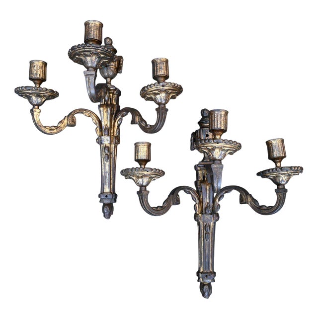 Louis XVI Gilt Bronze Sconces, Set of 2 For Sale