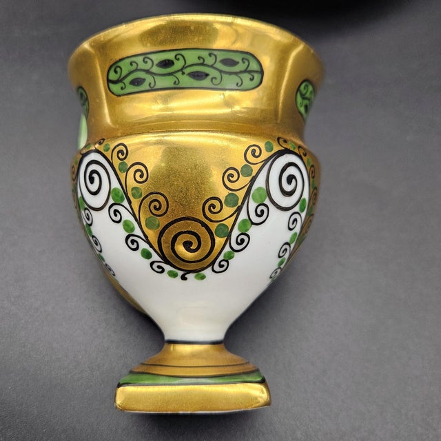 Art Deco Porcelain Cup and Saucer by Matthes & Ebel, Mäbensdorf, 1930s, Set of 2 For Sale - Image 6 of 8