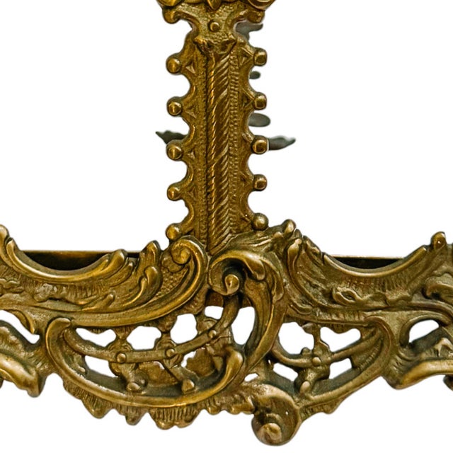 Antique French Art Nouveau Patinated Bronze Double Photo Frame For Sale - Image 4 of 9