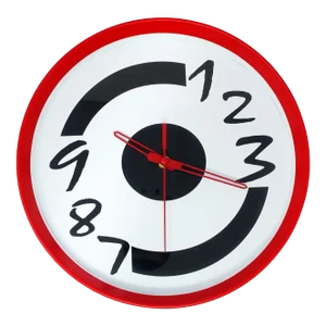 1980s Postmodern Red Wall Clock