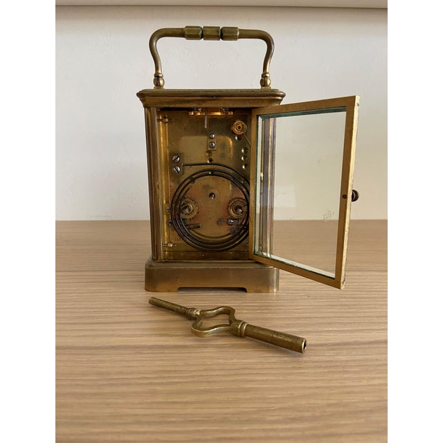 1910s Antique American Brass Carriage Clock For Sale - Image 5 of 7