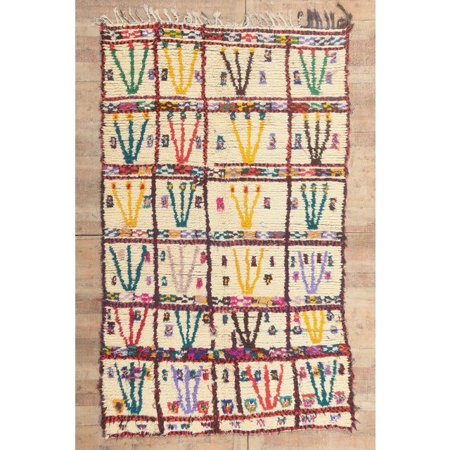 Vintage Azilal Boucherouite Moroccan Rug, 05'04 X 09'00 For Sale - Image 10 of 10