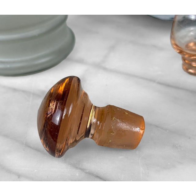 Mid-Century Glass Cherry Blossom Liquor Decanter Serving Set & Etched Shot Glass For Sale - Image 9 of 10