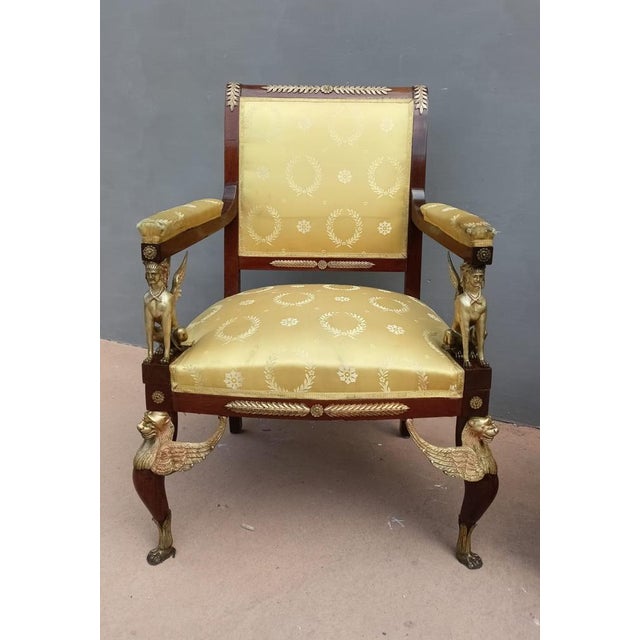 Napoleon III Mahogany Armchairs, Set of 2 For Sale - Image 4 of 8