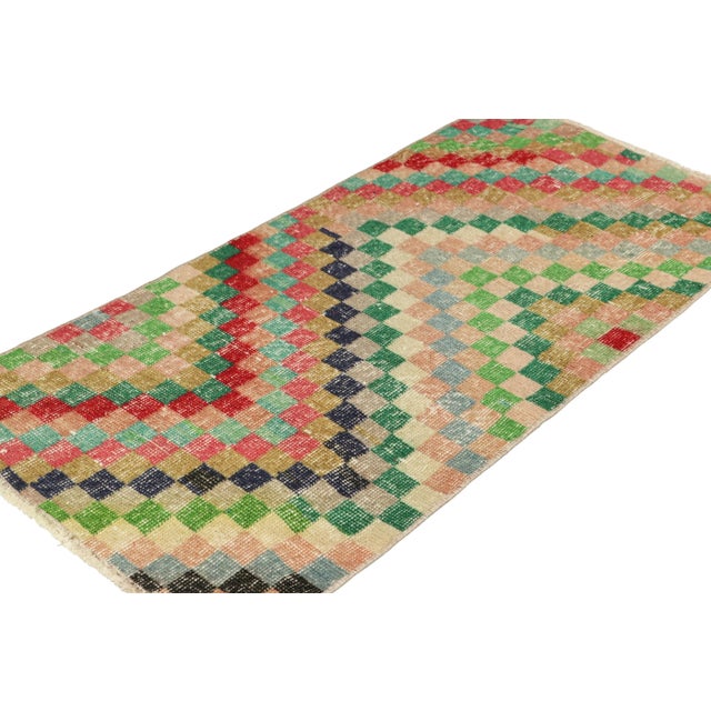 Rug & Kilim Vintage Zeki Müren Rug With Polychromatic Geometric Patterns, From Rug & Kilim For Sale - Image 4 of 7