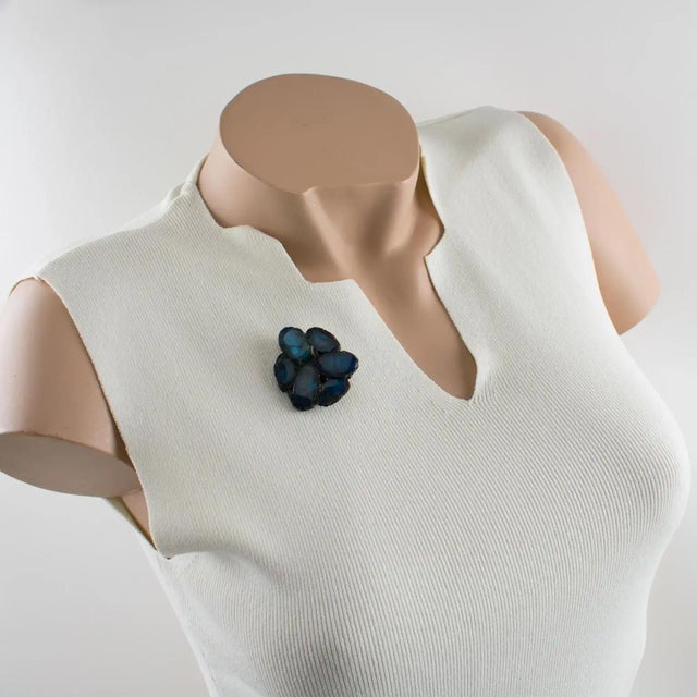 Line Vautrin created this stunning Talosel or resin brooch in the 1950s. The rare piece boasts a freeform dimensional...