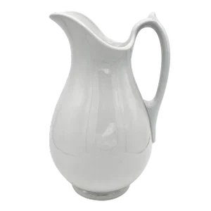 Antique English White Ironstone Ceramic Pitcher
