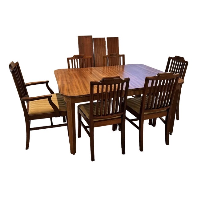 Amazing Deal!! - From Initial Purchase Value of $15k+ to Only $2,900 1950s Mid-Century Modern Dining Table + Chairs - Set of 10 For Sale