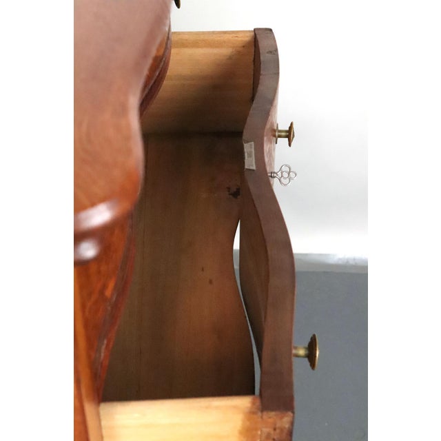 1900s Victorian Oak Serpentine Bonnet Dresser For Sale - Image 11 of 16