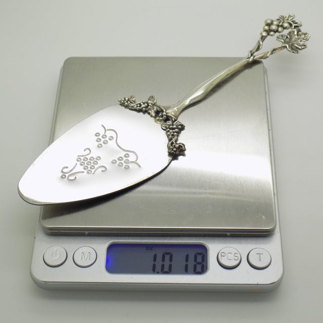 Vintage Italian Silver 800 Cake Server with Grape Design by Conti Marco, Arezzo, 1970s For Sale - Image 11 of 13