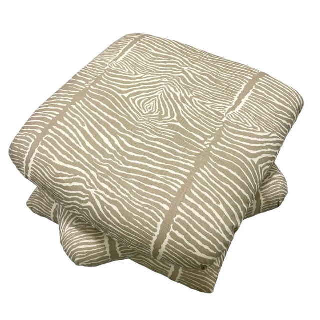 1980s Billy Baldwin Style Stacked Turkish Pillow Ottoman in Brunschwig “Le Zebre” For Sale - Image 5 of 9