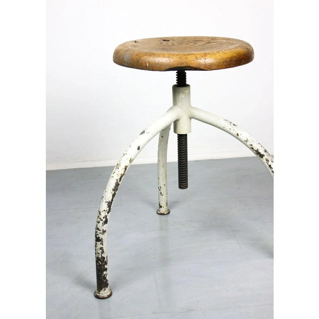 1950s Vintage Industrial Adjustable Swivel Stools, Set of 3 For Sale - Image 5 of 16