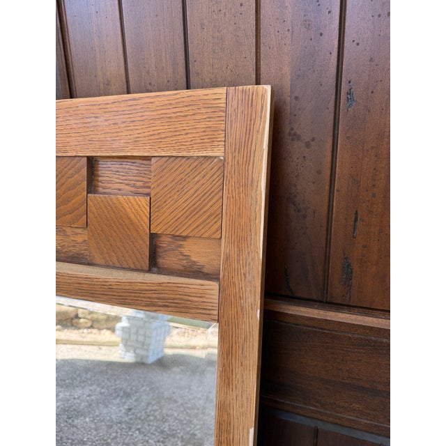 1970s Vintage 1970s Lane Staccato Brutalist Large Mirror For Sale - Image 5 of 9