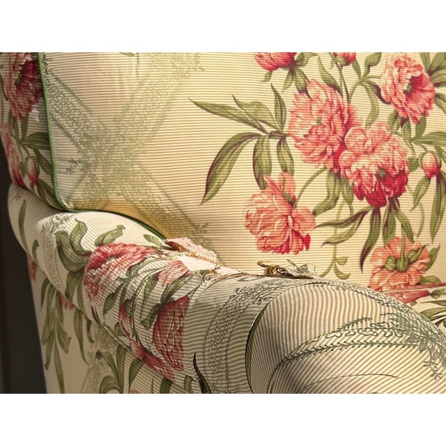 Authentic George Smith English Roll Arm Club Chair & Ottoman – Handmade in England For Sale - Image 11 of 12