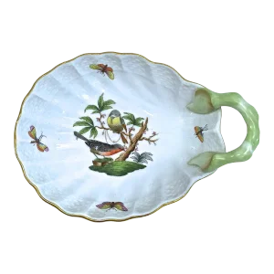 Vintage Herend Wildbird & Butterfly Shell Dish
