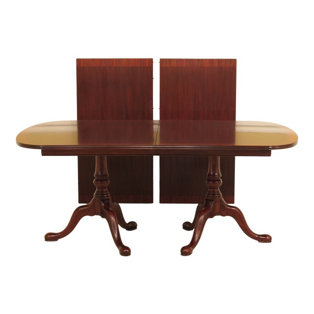 Queen Anne Henkel Harris Banded Mahogany Dining Room Table Chairish