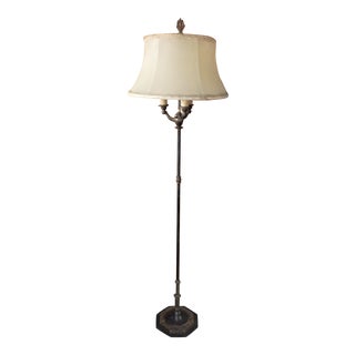 1930s Vintage Victorian Iron & Brass Floor Lamp For Sale