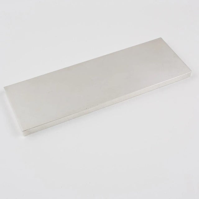 Mid-Century Modern Modernist Extra Long and Flat Silver Plate Box, 1960s For Sale - Image 3 of 11