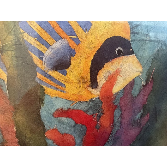 Late 20th Century Framed Tropical Fish Watercolor Art Signed by Artist For Sale - Image 4 of 6