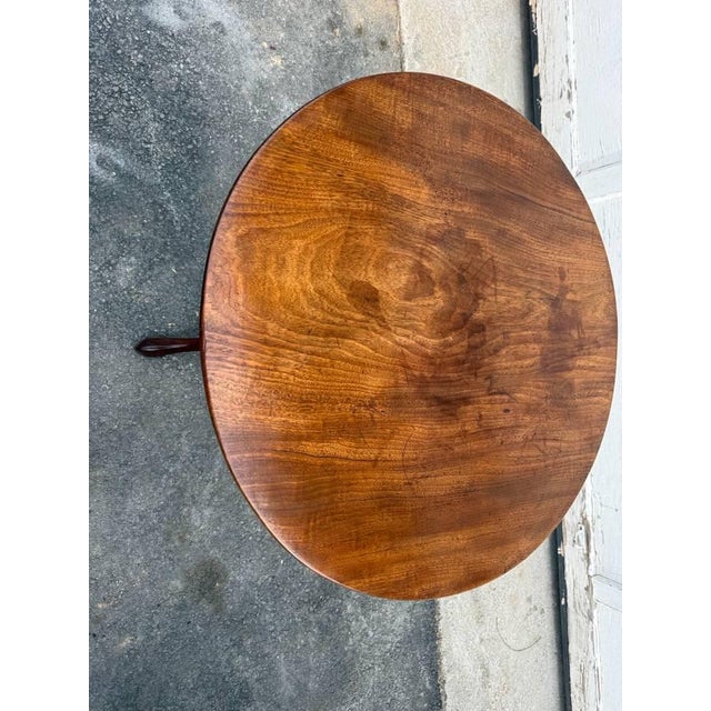 American Antique Georgian Queen Anne Style Bird Cage Tilt Top Side Table For Sale - Image 3 of 16