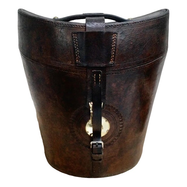 Victorian Gentlemans Triple Leather Hat Bucket from Scott & Co, 1890s For Sale