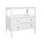 Contemporary Matthew Izzo Home Douglas Textured White Linen Two Drawer Side Table With One Open Shelf, Glass Top and Polished Brass Knobs For Sale - Image 3 of 6